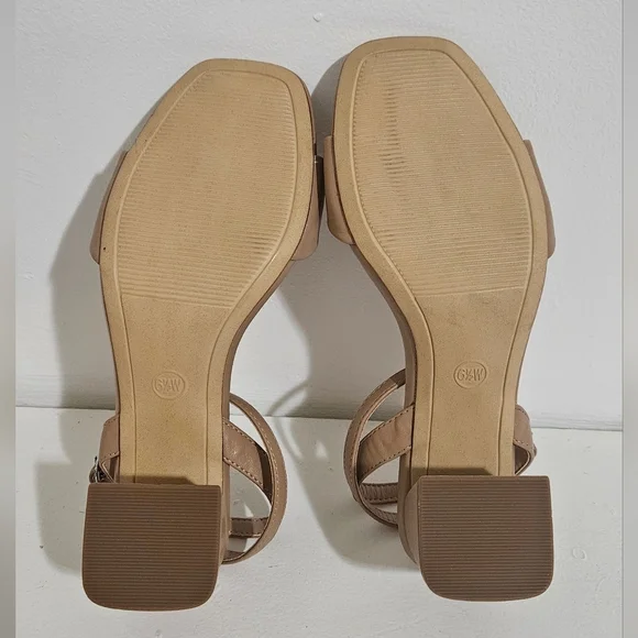 A.New Day Shannon heels for women with memory foam insole open toe and square - Picture 8 of 11